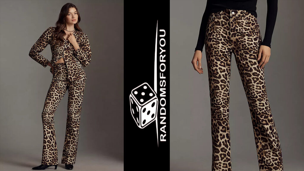Leopard-Print Straight-Leg Jeans