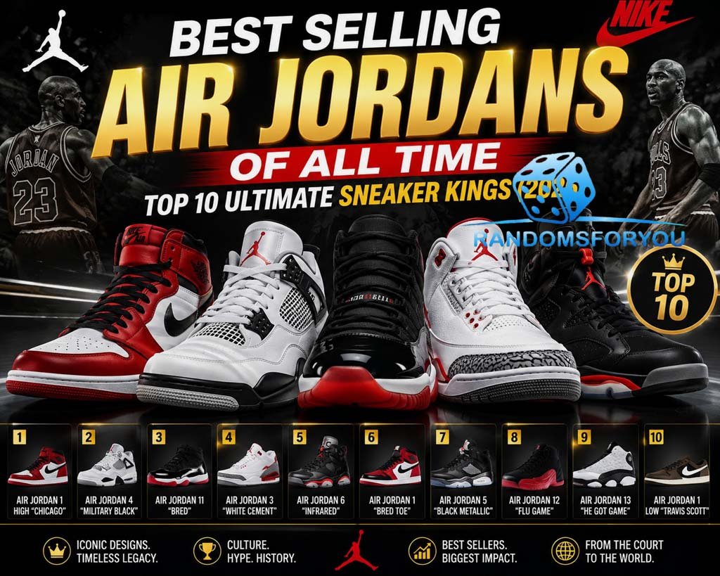 Best Selling Air Jordans Of All Time: Top 10 Ultimate Sneaker Kings (2026) Selling