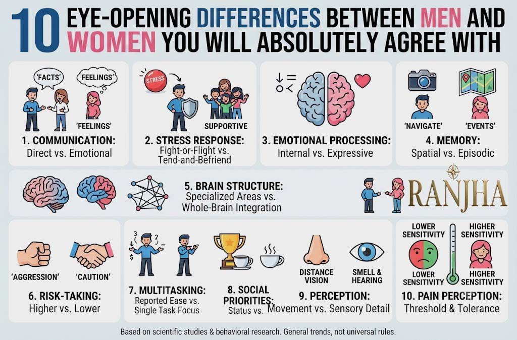 10 Eye-Opening Differences Between Men and Women You Will Absolutely Agree With Between