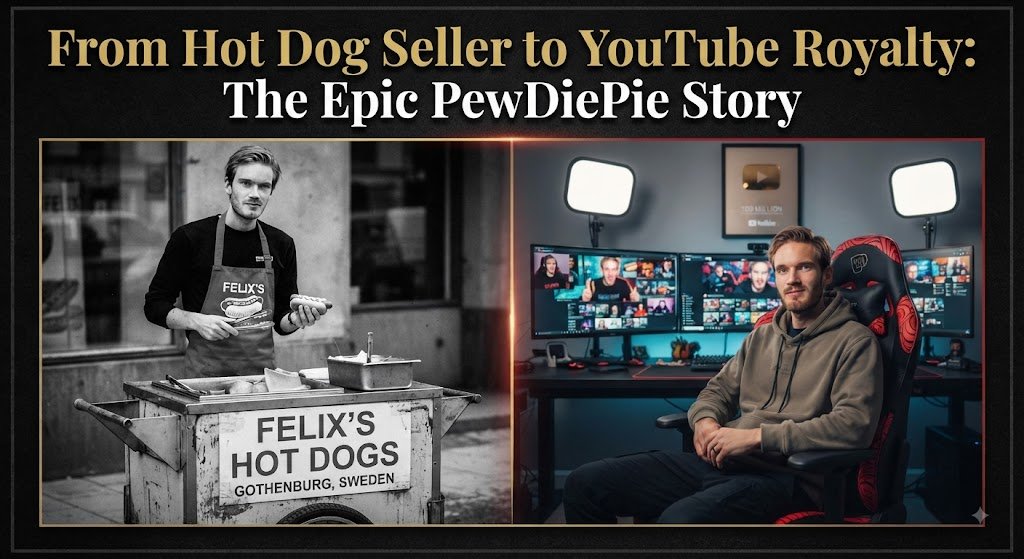 1 Hot Dog Seller to YouTube Royalty: The Epic PewDiePie Story YouTube