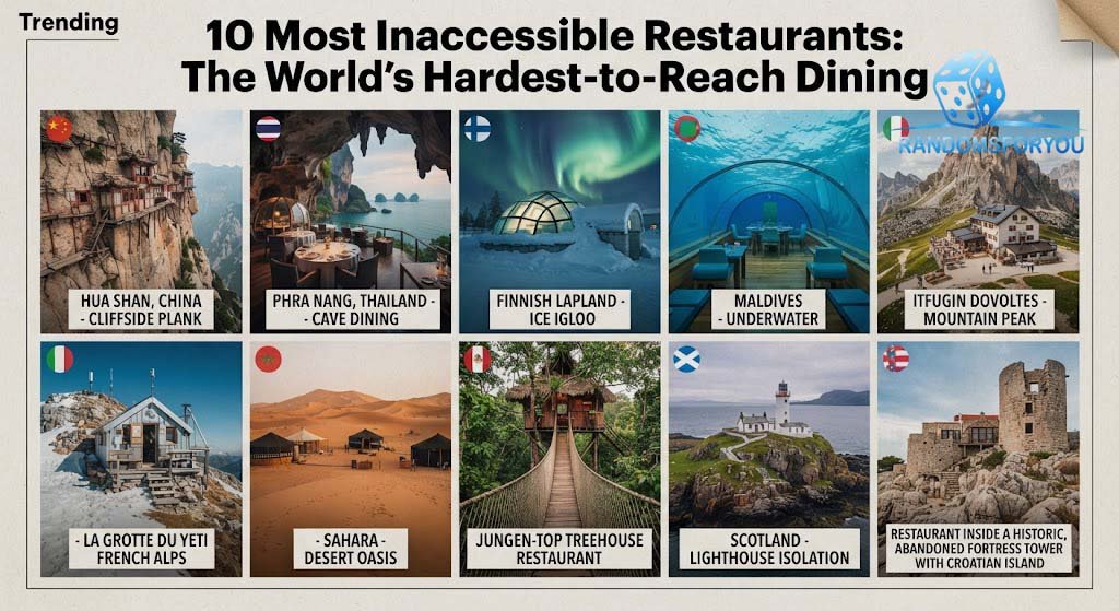 10 Most Inaccessible Restaurants: The World’s Hardest-to-Reach Dining Restaurants